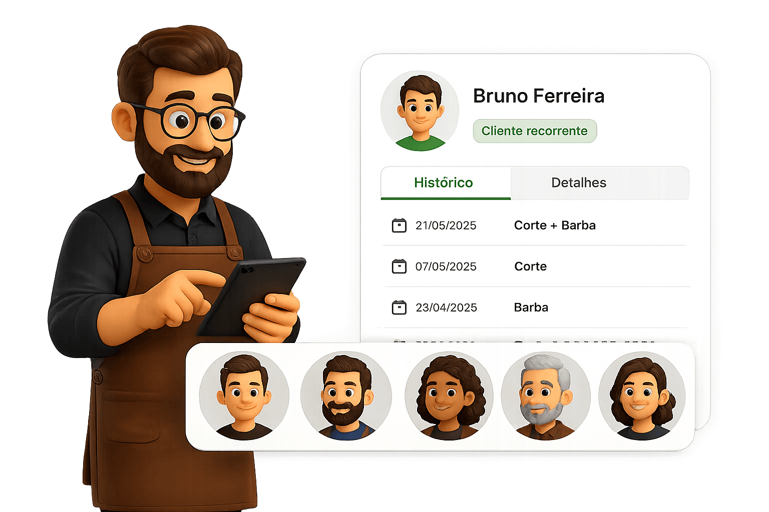 Equipe e clientes